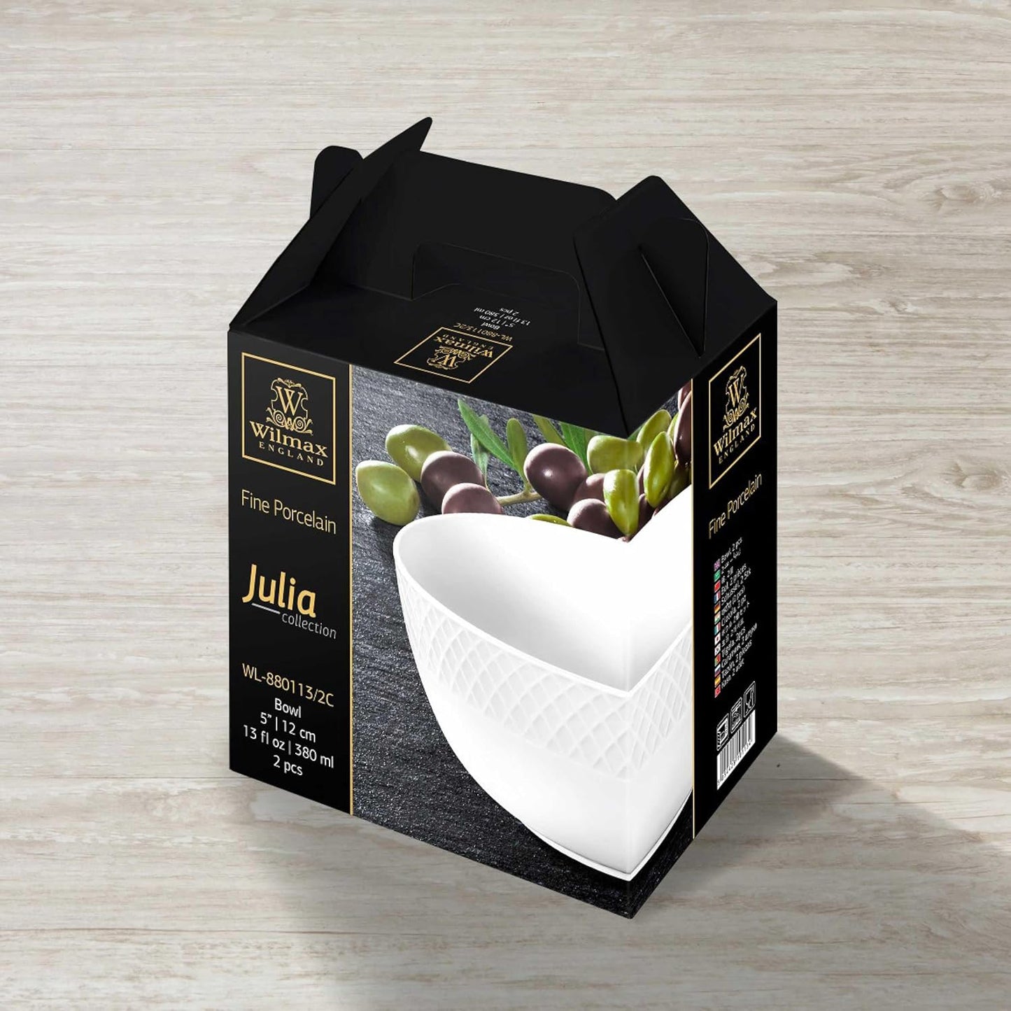 Wilmax Porzellan Schüssel 12 cm Durchmesser 380 ml Packung mit 2 – WL-880113/2C