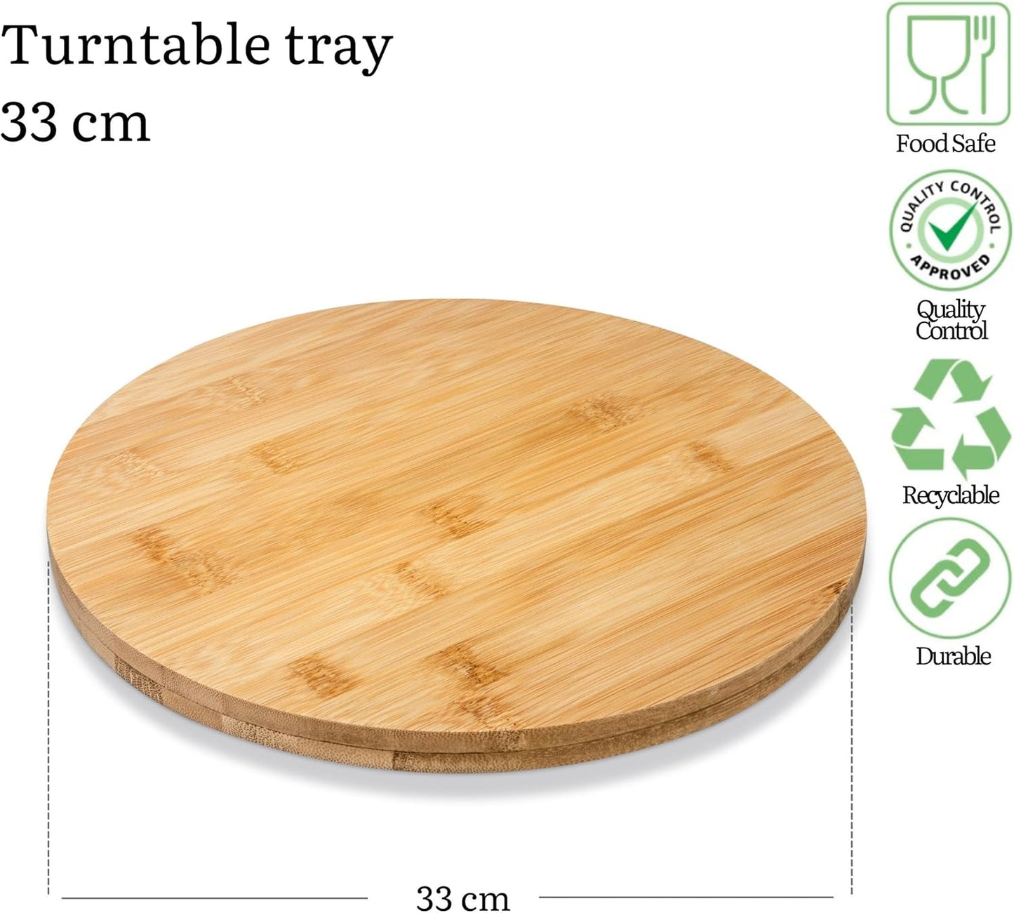 Wilmax Bamboe Draaiplateau 33 cm Natuur WL-771080/A