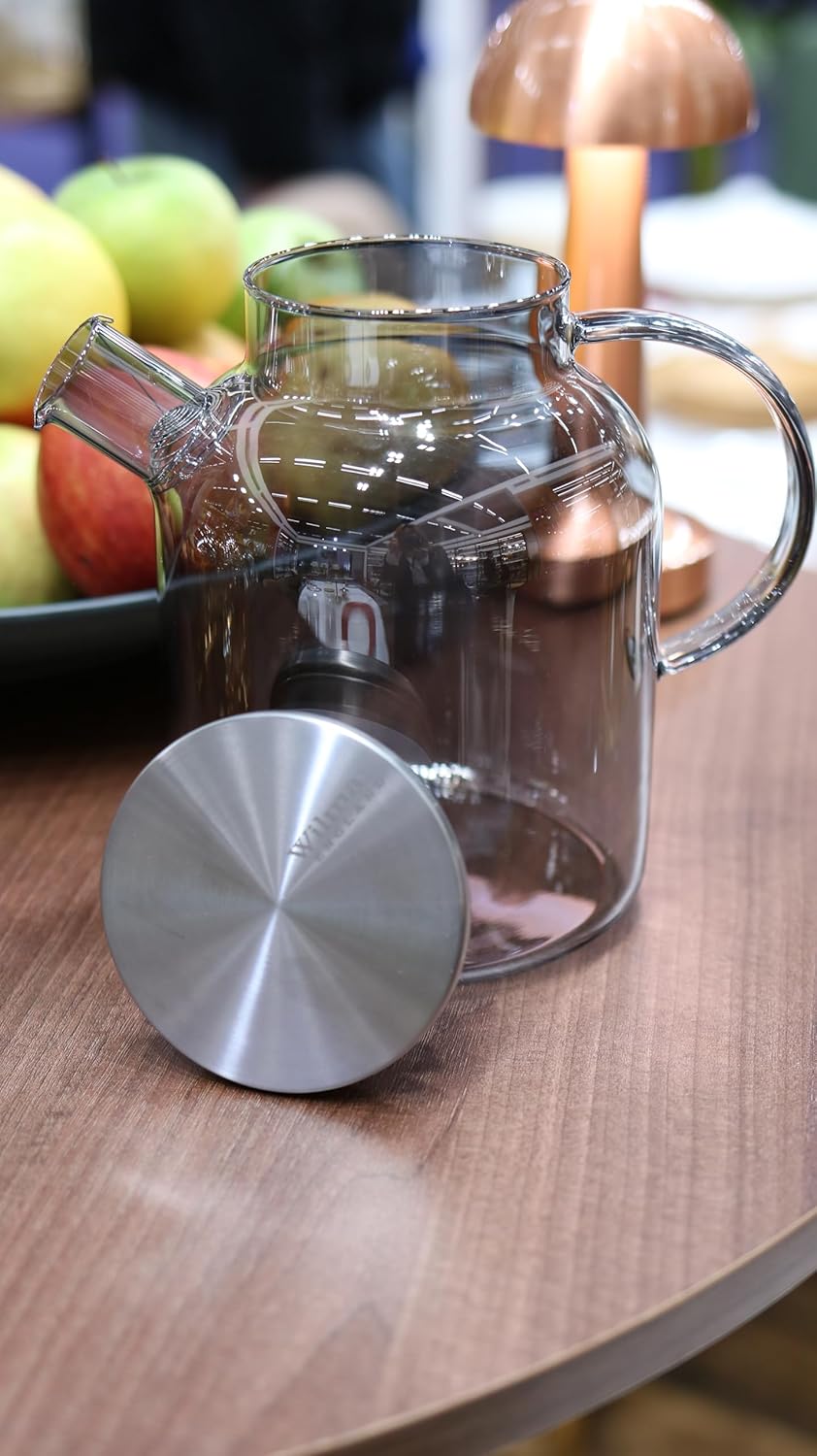 Wilmax Borosilicaat Theepot 1600ml Rookgrijs WL-888811002/A