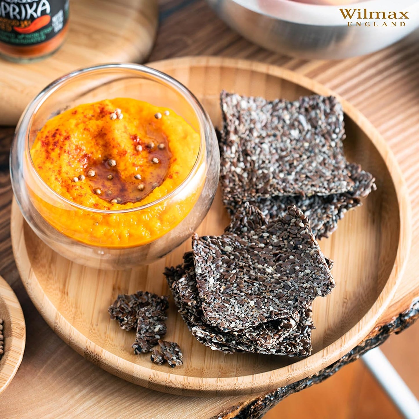 Wilmax Servierset 2x Bambus-Teller  & Porzellanbecher WL-771112/A2-WL-993018/A2