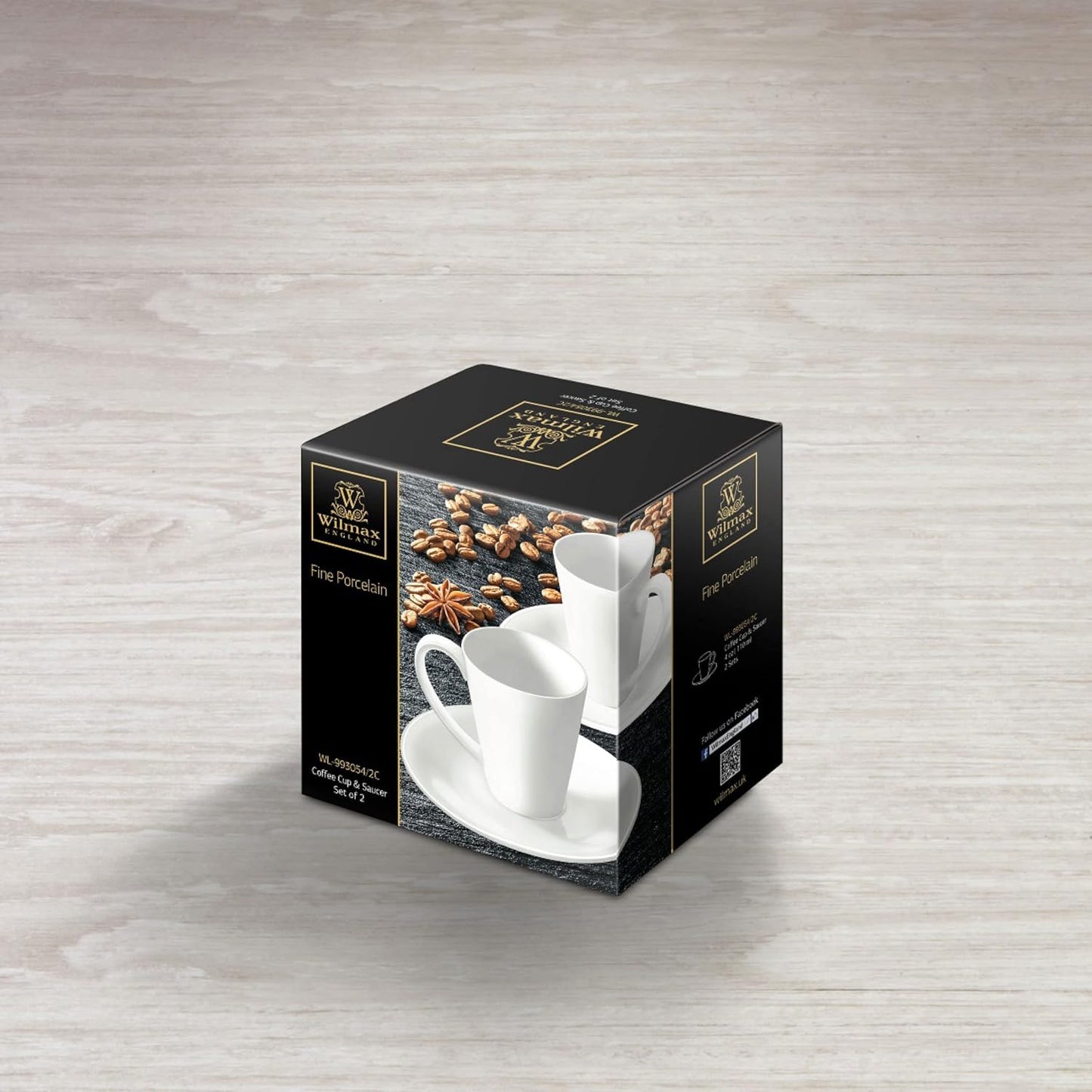 Wilmax Koffie Kopjes & Schotels Set van Porselein 110 ml – WL-993054/2C