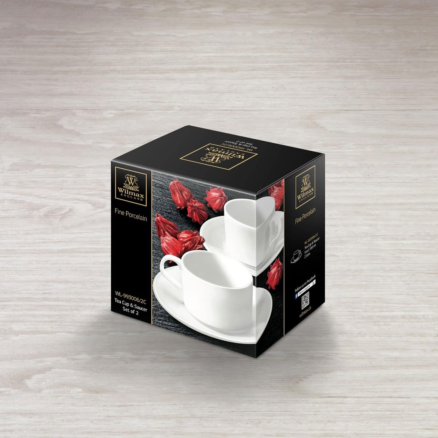 Wilmax Porseleinen Theekopjes & Schotels Set 160 ml Wit WL-993006/2C