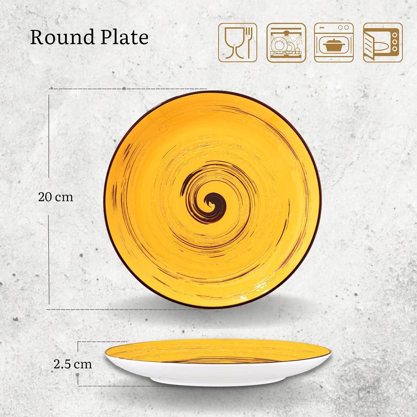 Wilmax Porzellanteller Rund Gelb 20,5 cm WL-669412/A