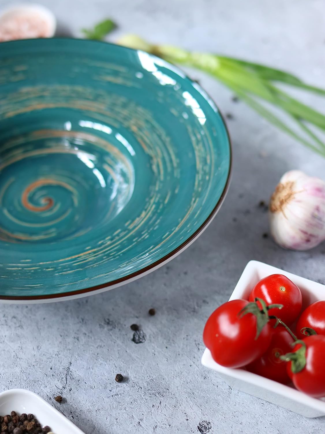 Wilmax Porzellanteller Grün, 24 cm, runder Tiefteller WL-669525/A2