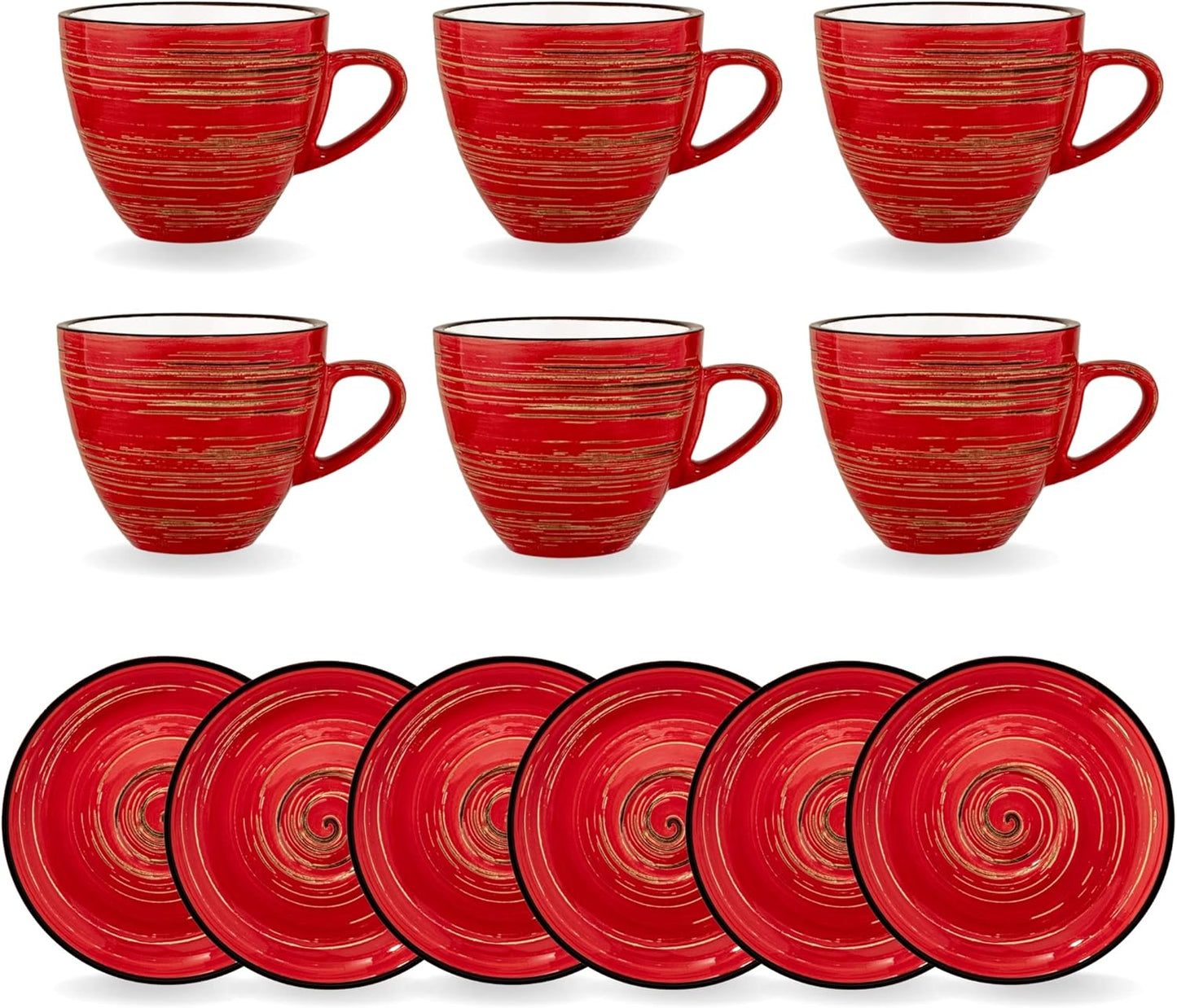 Wilmax England Espresso Cup Red Porcelain 75ml Set of 6