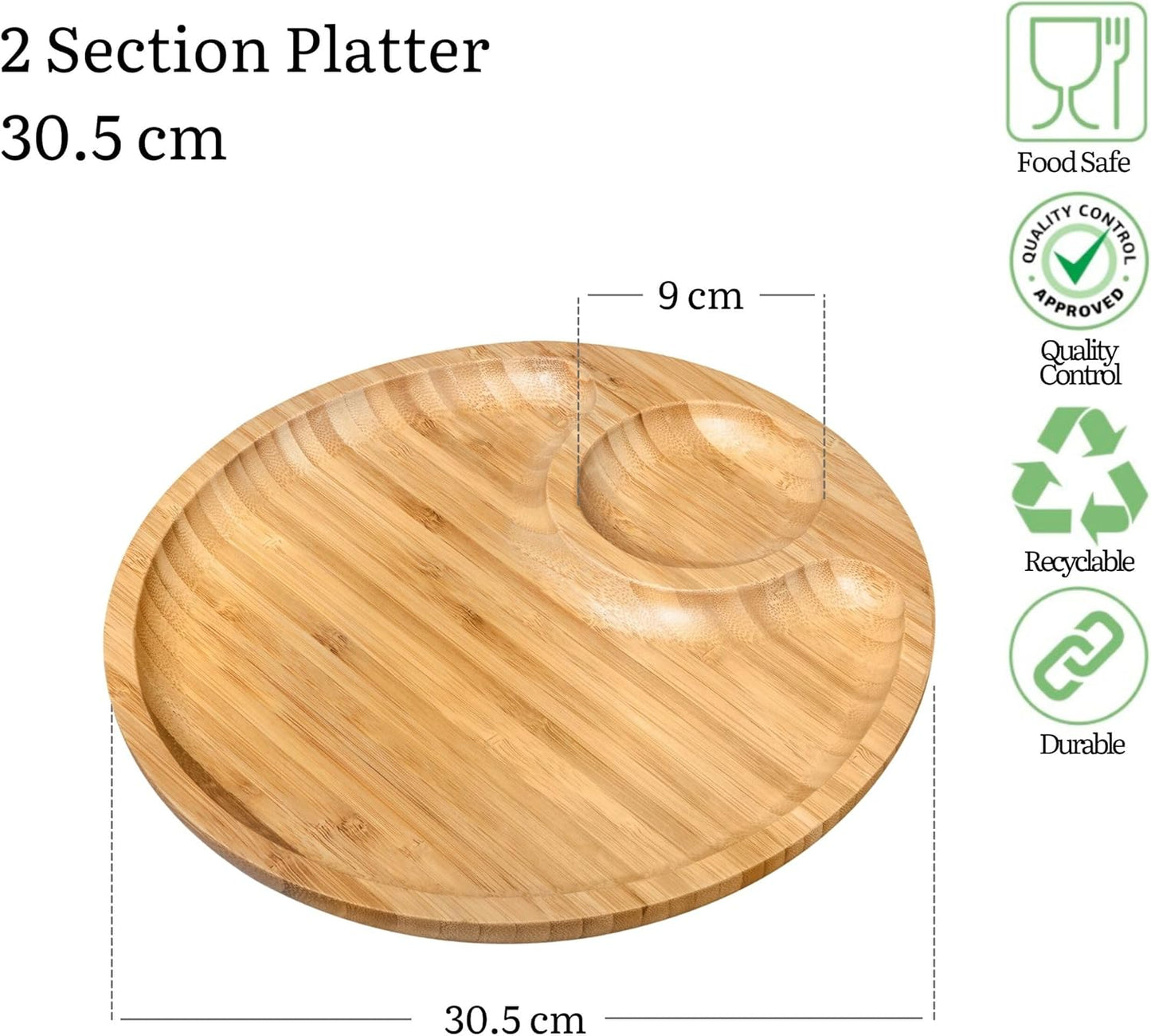 Wilmax 2-teilige Servierplatte, 30,5 cm, Bambus, WL-771044/A