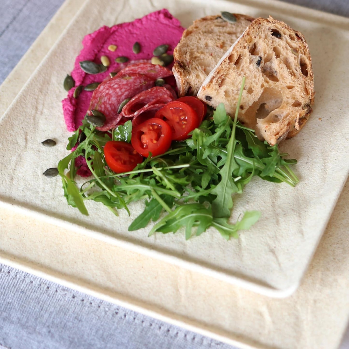 Wilmax Sandstone Quadratische Teller 21.5 cm (2er Set) WL-661306/A2