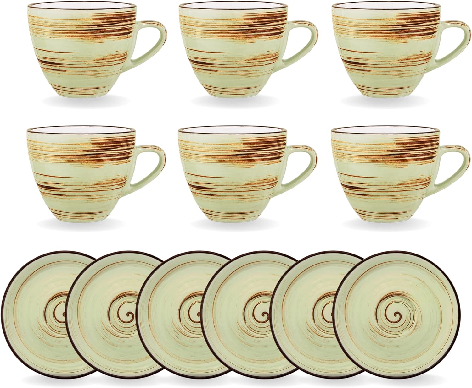 Wilmax Kaffee Tassen & Untertassen Set 6-teilig 190 ml Porzellan WL-669135/AB6