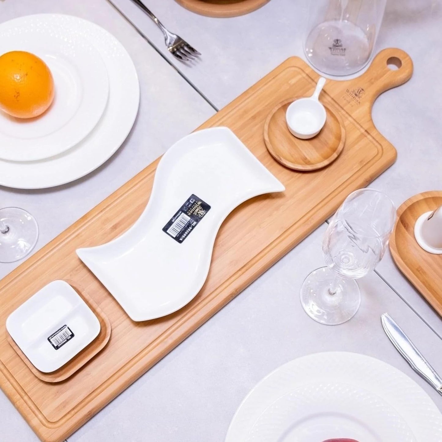 Wilmax Servierbrett aus Bambus mit Griff 50 x 20 cm WL-771135/A