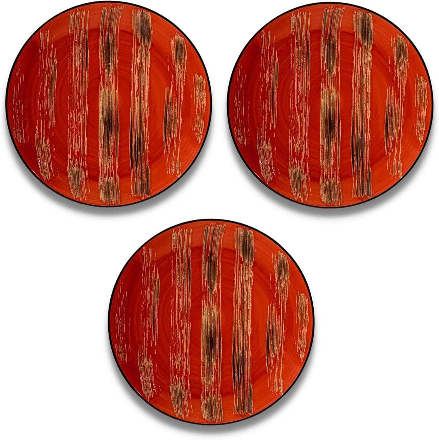 Wilmax Borden 23 cm Rood Porselein 3-delige set WL-668213/A3