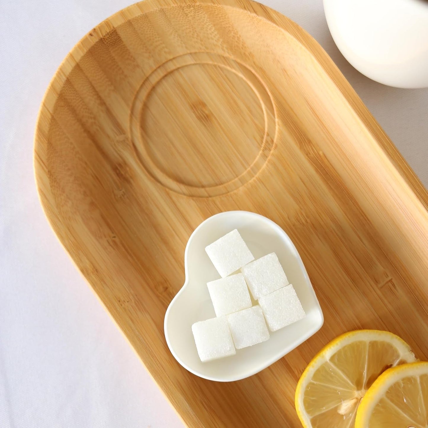 Wilmax Servierset Bambus-Teller & Teeglas (500 ml) WL-771119/A-WL-888749/A