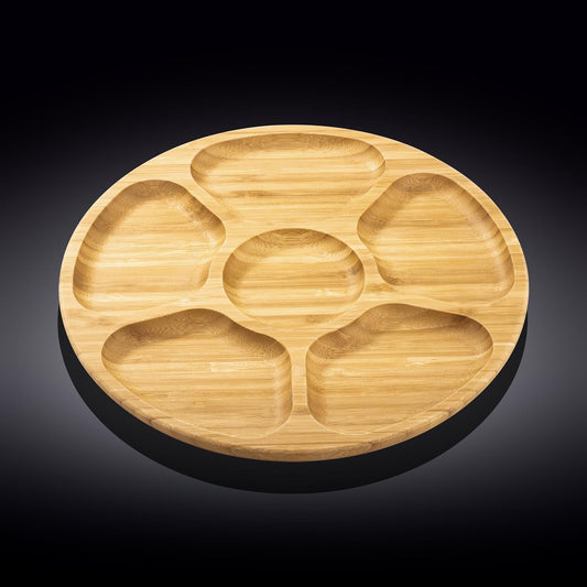 Wilmax Bamboe Serveerblad rond 3 vakken 38 cm WL-771228/A