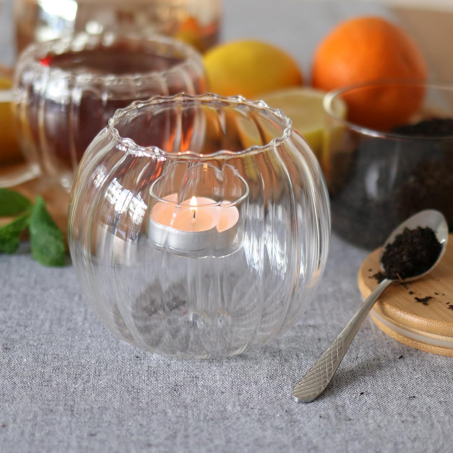 Wilmax Teelichthalter aus Thermoglas 12 x 10 cm WL-888976/A