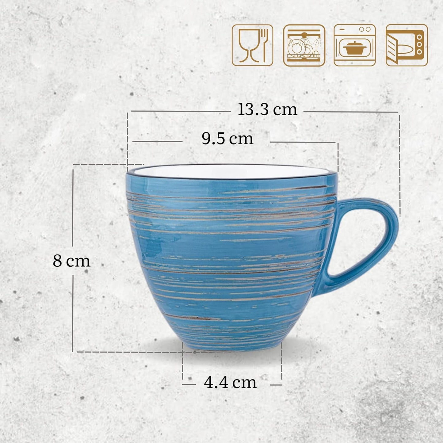 Wilmax Kaffeetasse, 300 ml, Blau, Porzellan, WL-669636/A