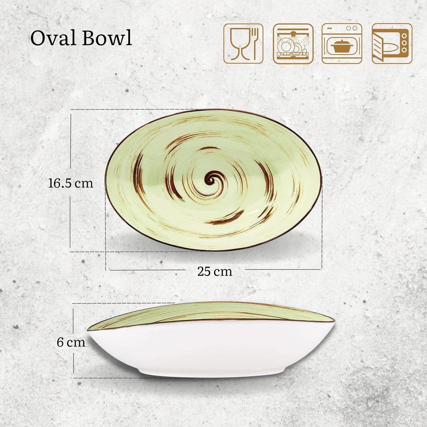 Wilmax Porselein Schaaltje Ovaal 25 cm Pistachekleur WL-669140/A