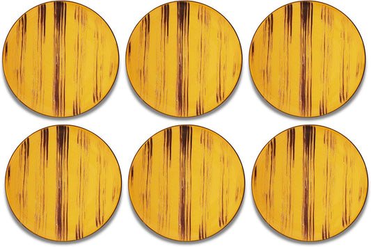 Wilmax Bord 18 cm Geel Porselein Set van 6 WL-668411/A6