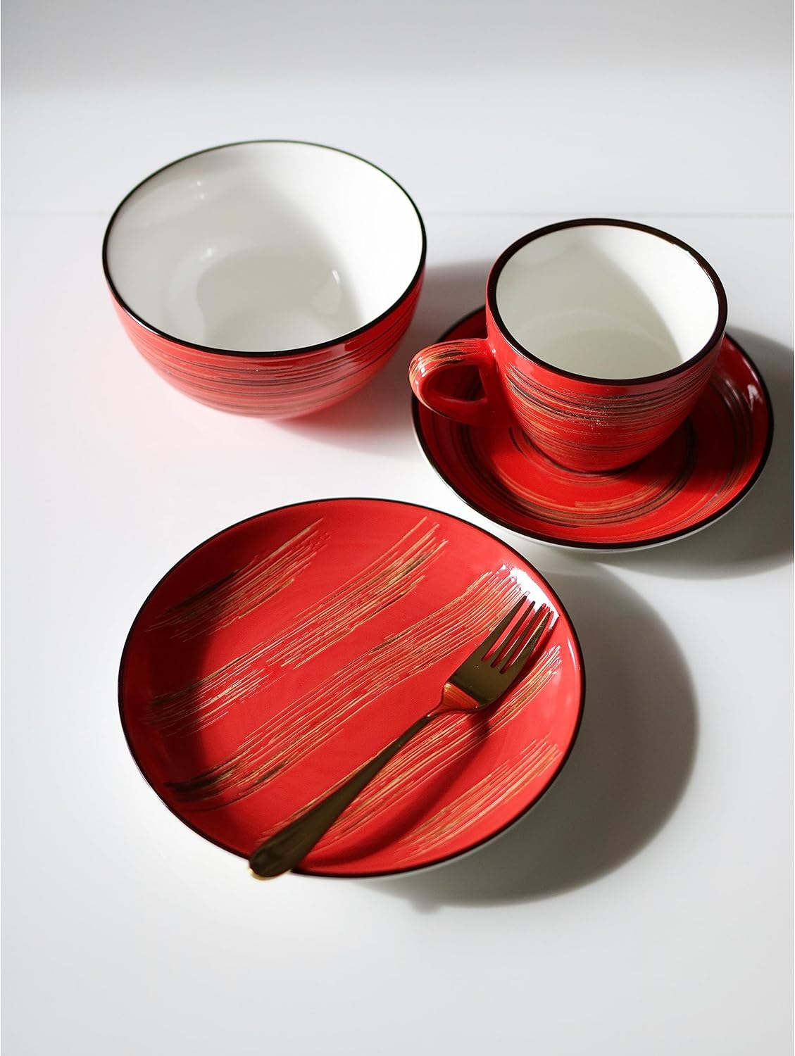 Wilmax Porzellan Untertasse, 15 cm, Spiral Red Kollektion, WL-669236/B