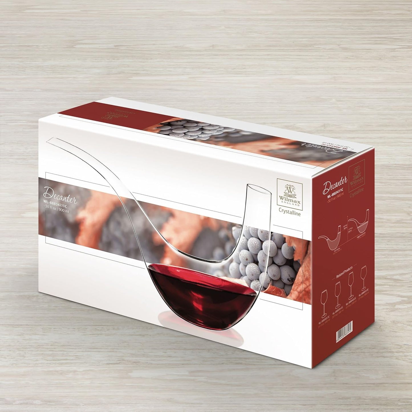 Wilmax Weinkaraffe aus Glas 900 ml WL-888347/1C