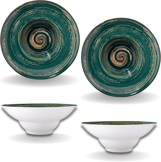 Wilmax England Diep Bord 22,5 cm Groen Porselein - 2 stuks
