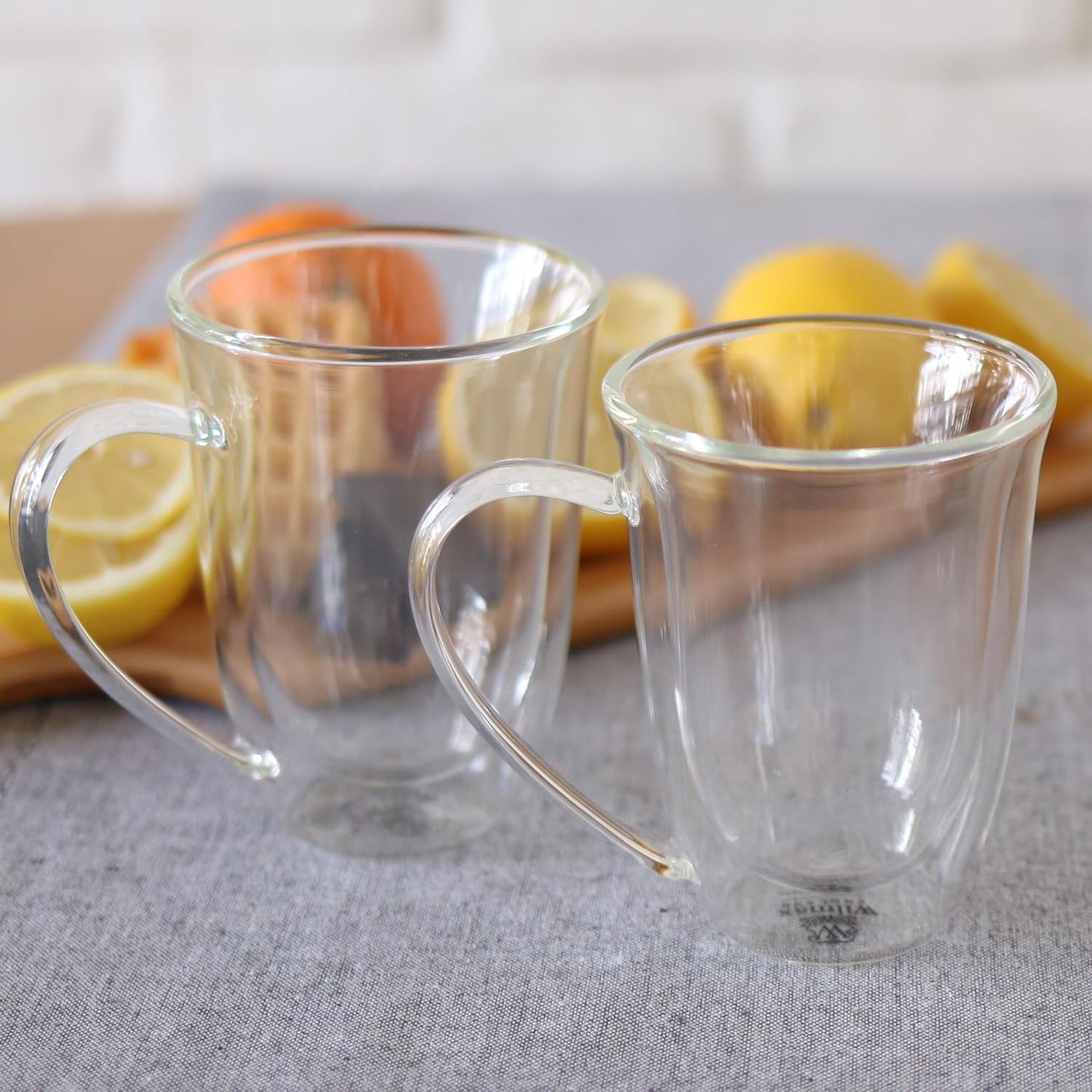 Wilmax Doppelwandige Tasse mit Henkel, 250 ml, 4er Set, WL-888725/A4