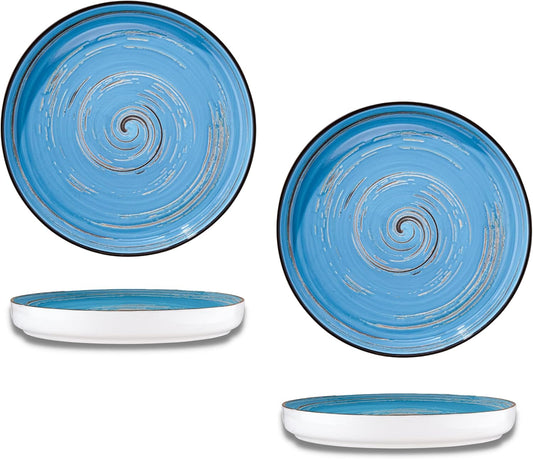 Wilmax Bord 23 Blauw Porselein 2-delige set WL-669619/A2