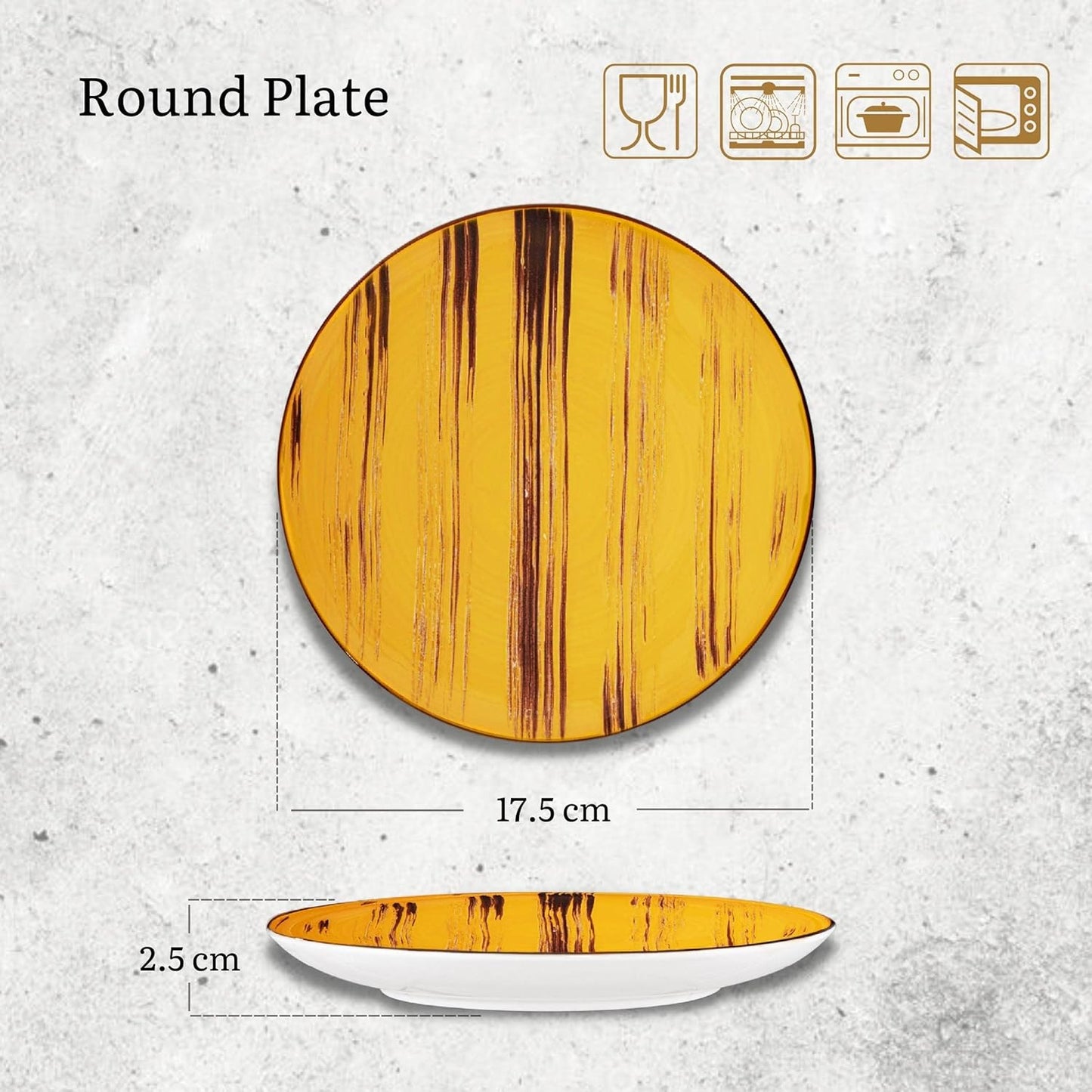 Wilmax Plate 18 cm Yellow Porcelain Set of 6 WL-668411/A6
