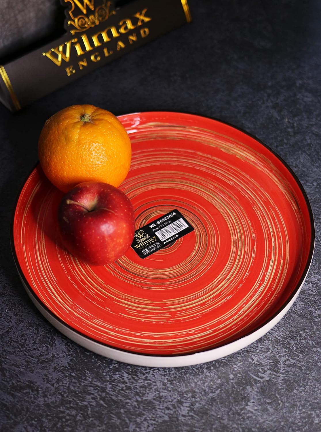 Wilmax Teller 28 cm Rund Porzellan, Spiral Kollektion, Rot WL-669220/A