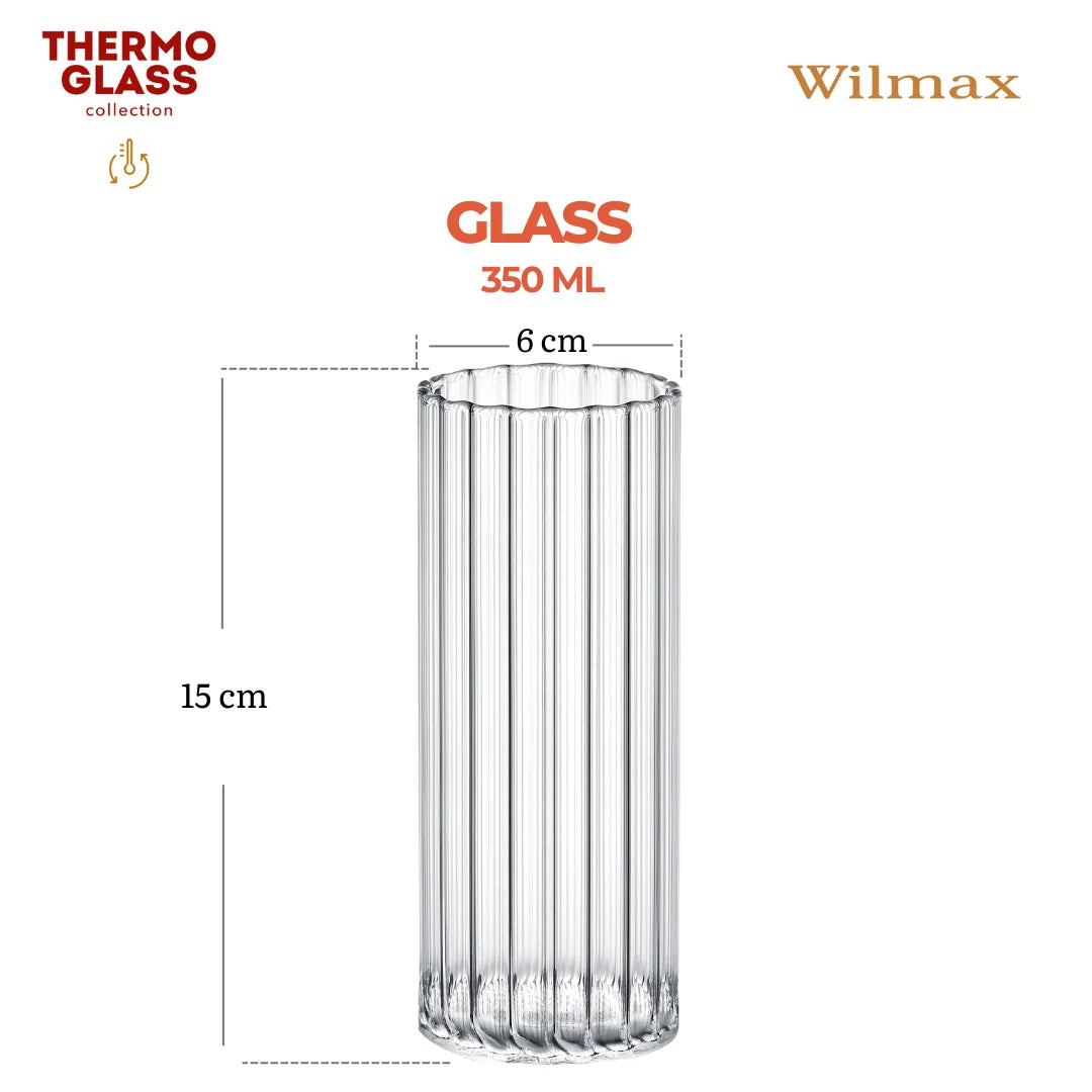 Wilmax Glas 350 ml Borosilicaatglas Transparant