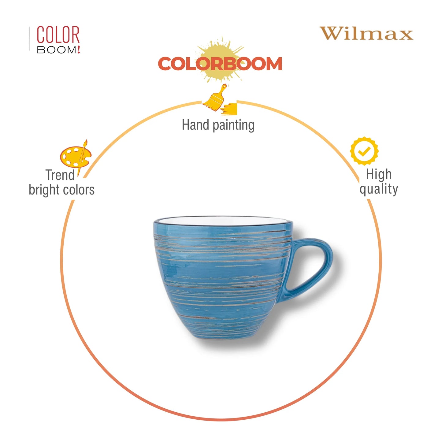 Wilmax Espressokopje 110 ml Blauw Porselein