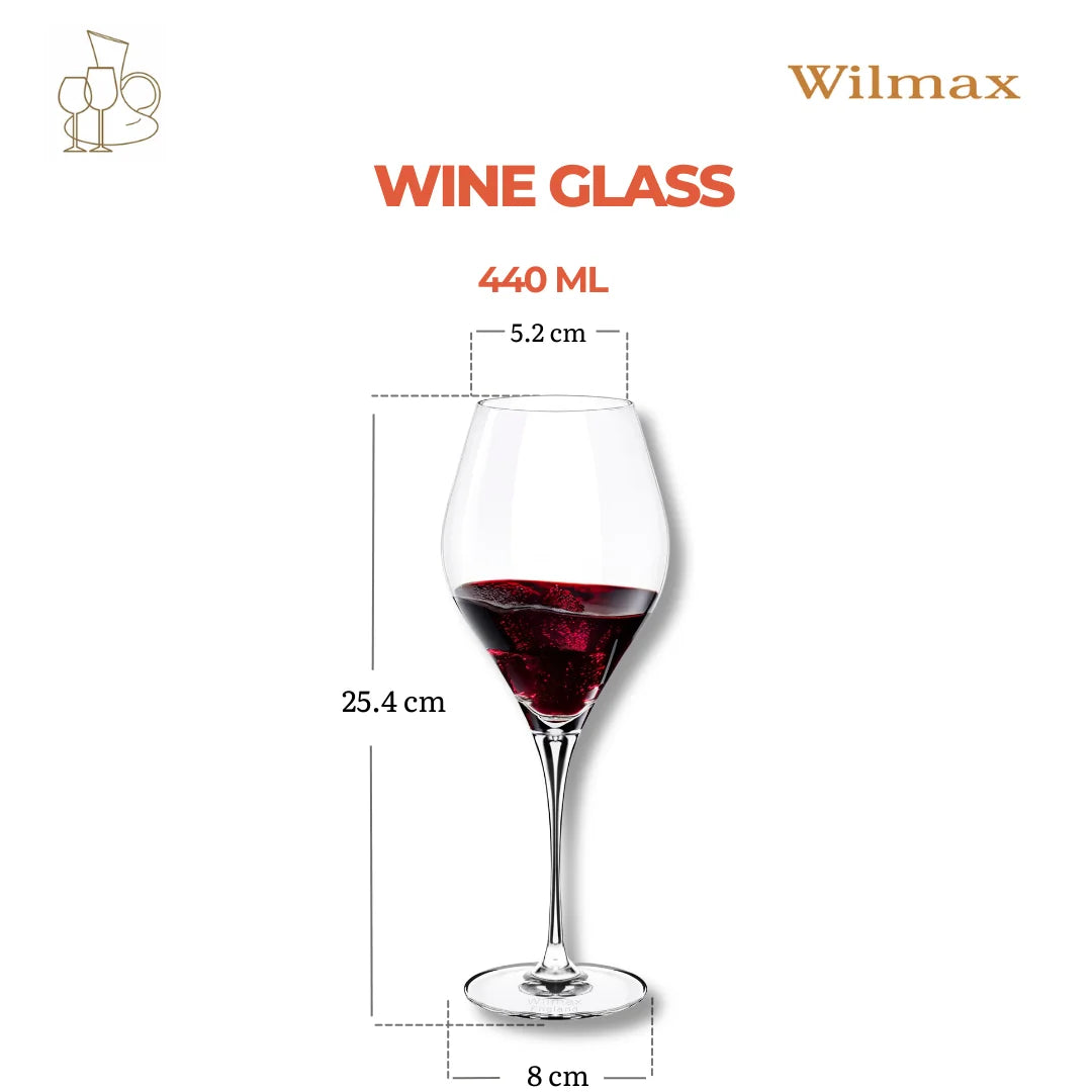 Wilmax England Wijnglas conisch 440 ml Kristalglas 2 stuks