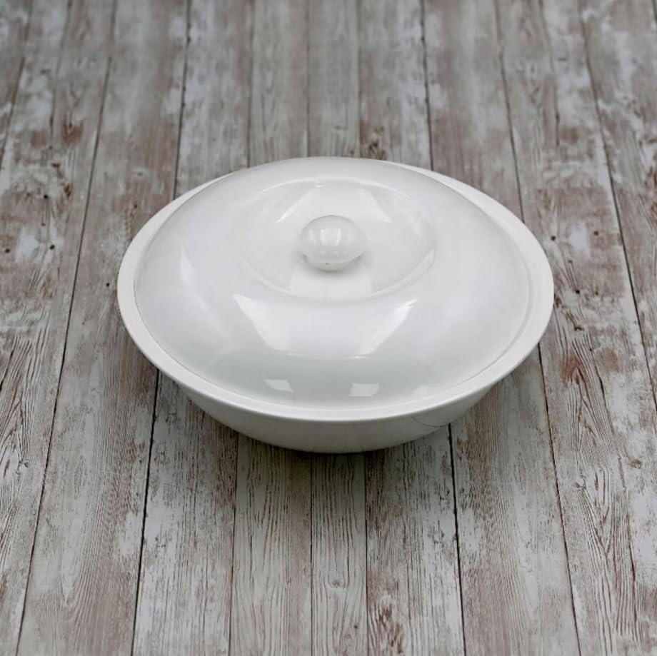 Wilmax Schaal met deksel, porselein wit, 1700 ml 26 cm