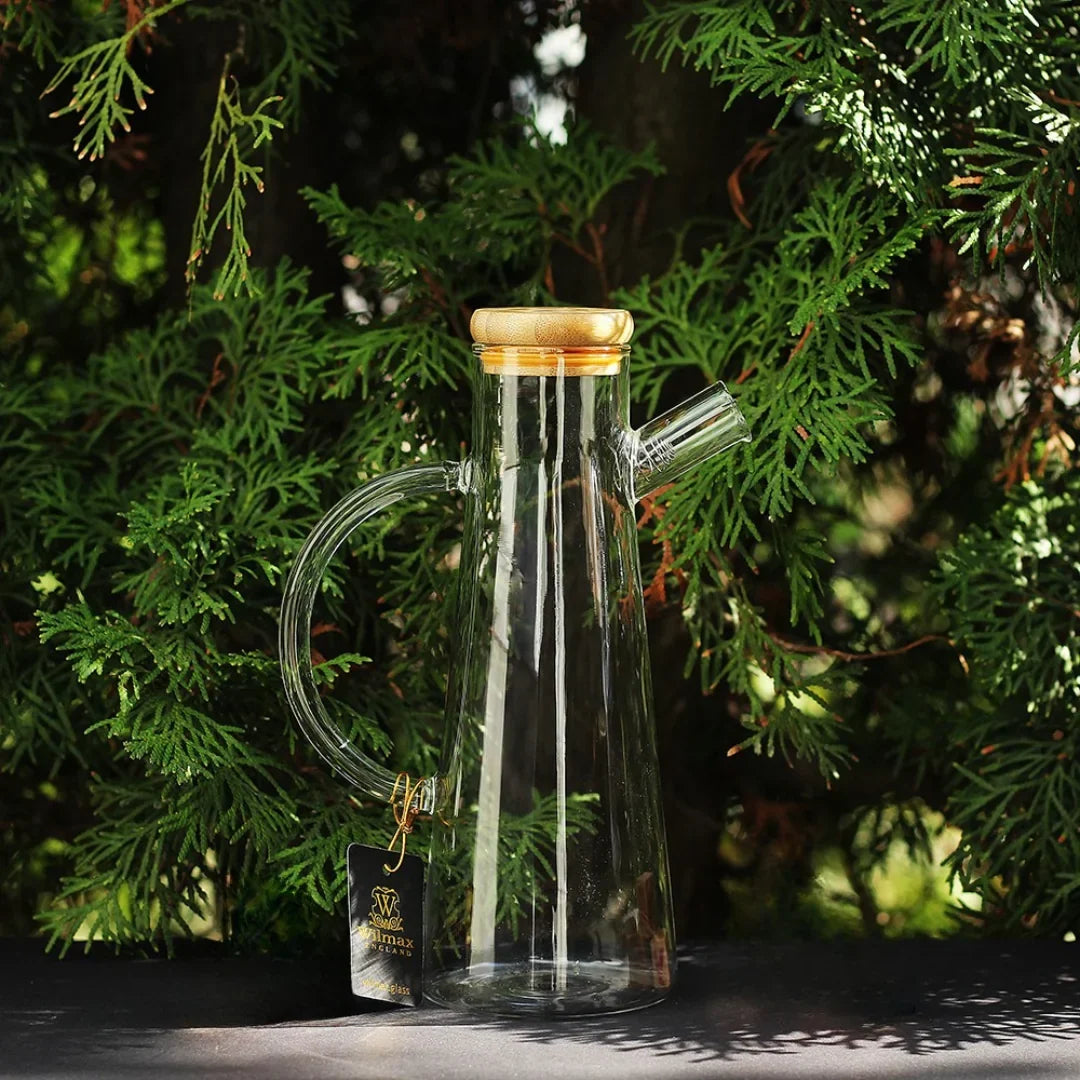 Wilmax England Oliekan 500 ml Glas met Bamboe Deksel