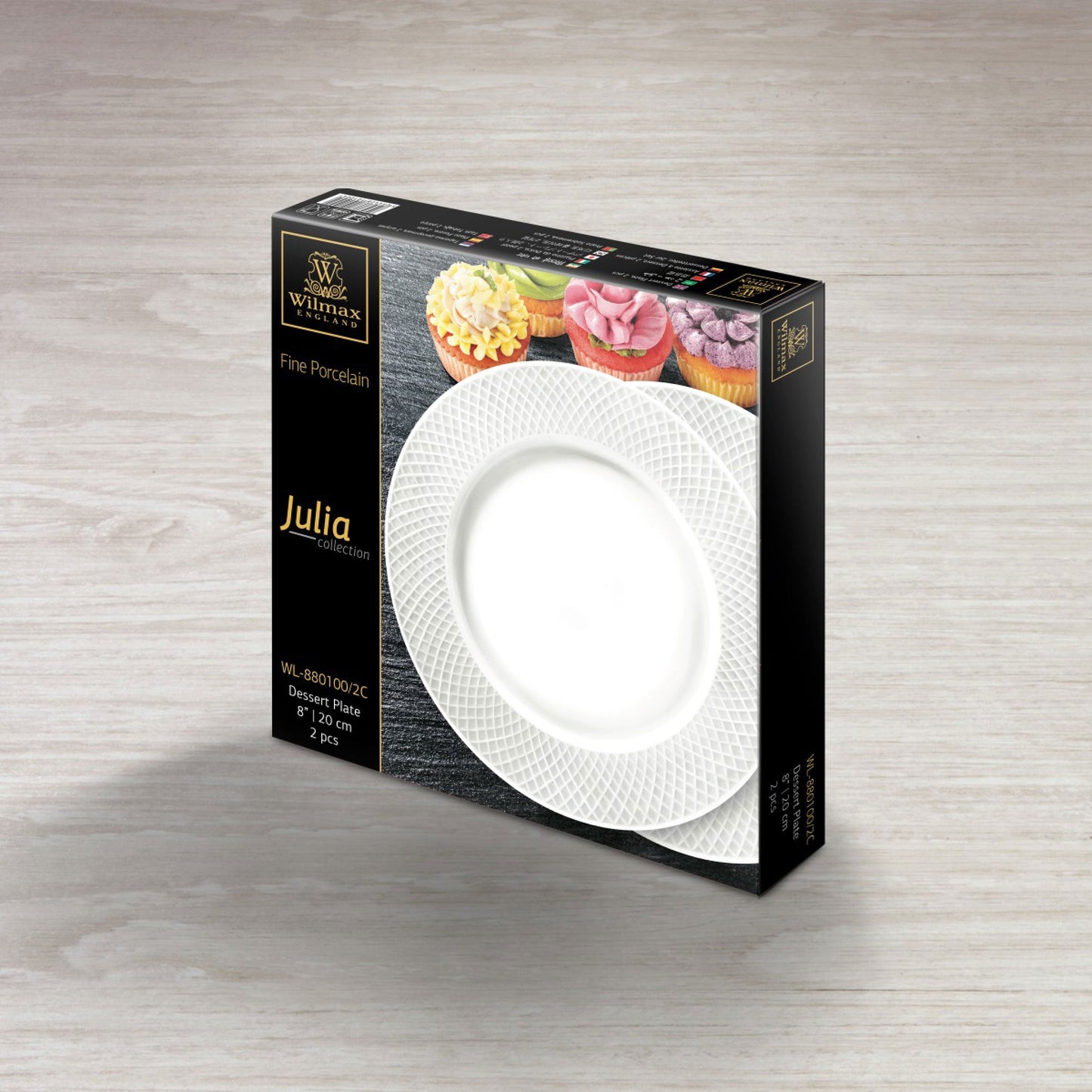 Wilmax Dessertbord 20cm Wit Porselein 6 st. WL-880100