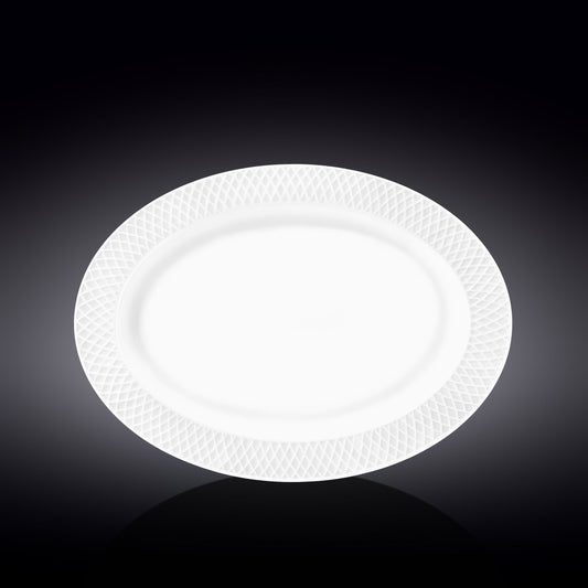 Wilmax Serveerplaat Ovaal Porselein Wit 35x25cm Diamond