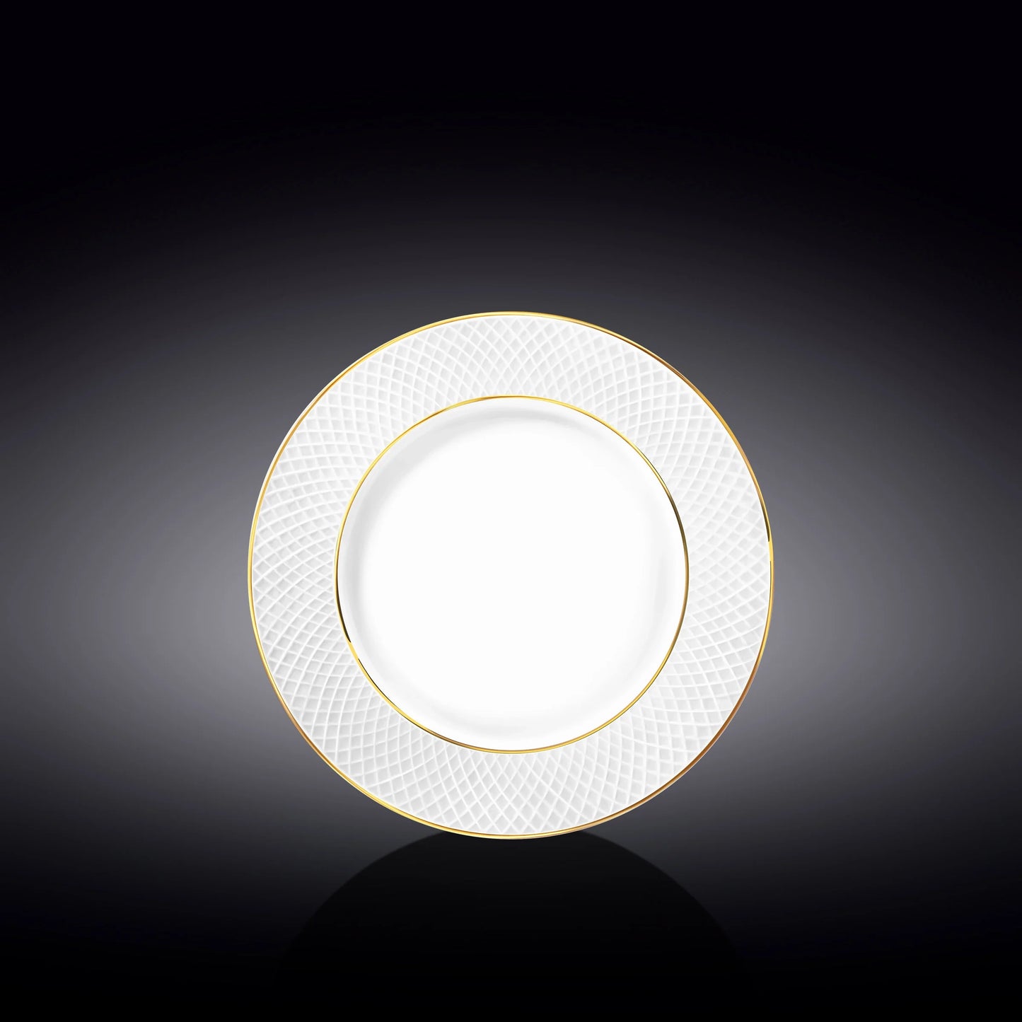 Wilmax Dessert Plate 20 cm White Porcelain with Gold Lines