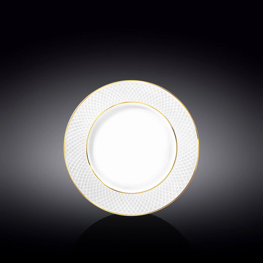 Wilmax Dessertbord 20 cm Wit Porselein met Gouden Lijnen