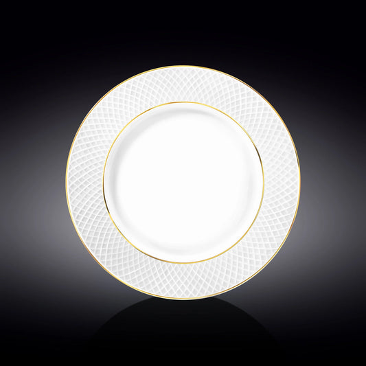 Wilmax Dinner Plate 28 cm White Porcelain Gold Lines