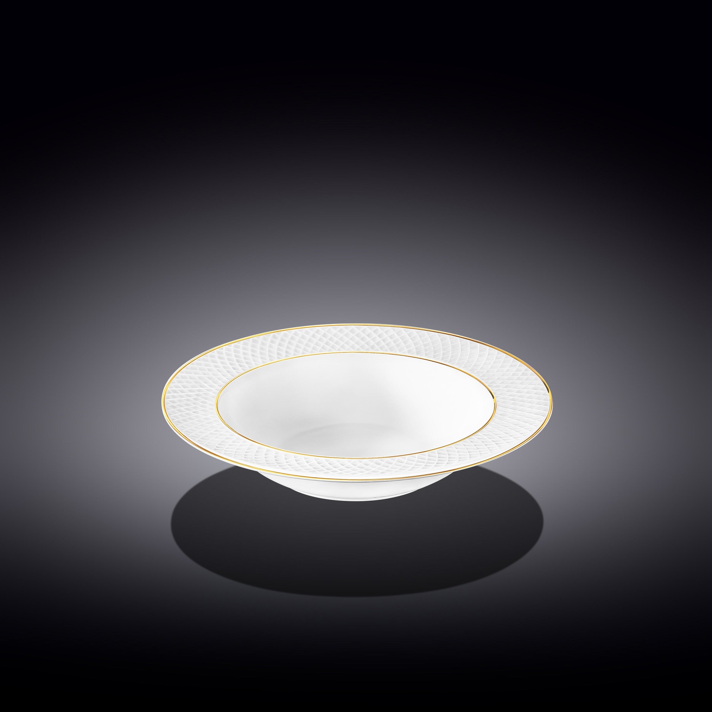 Wilmax Tiefer Porzellanteller 22,5 cm mit Goldrand WL-880102303/A