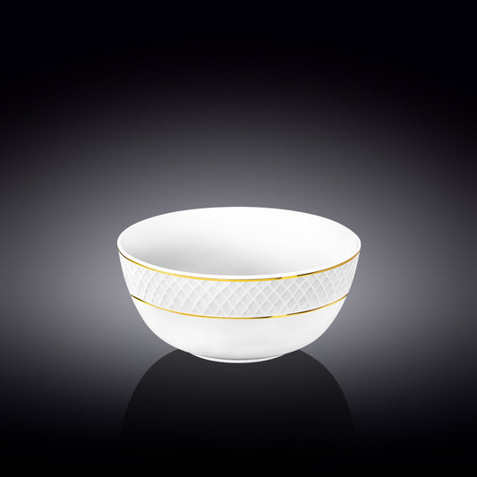 Wilmax Schaal Porselein Wit 600 ml 14 cm met gouden rand