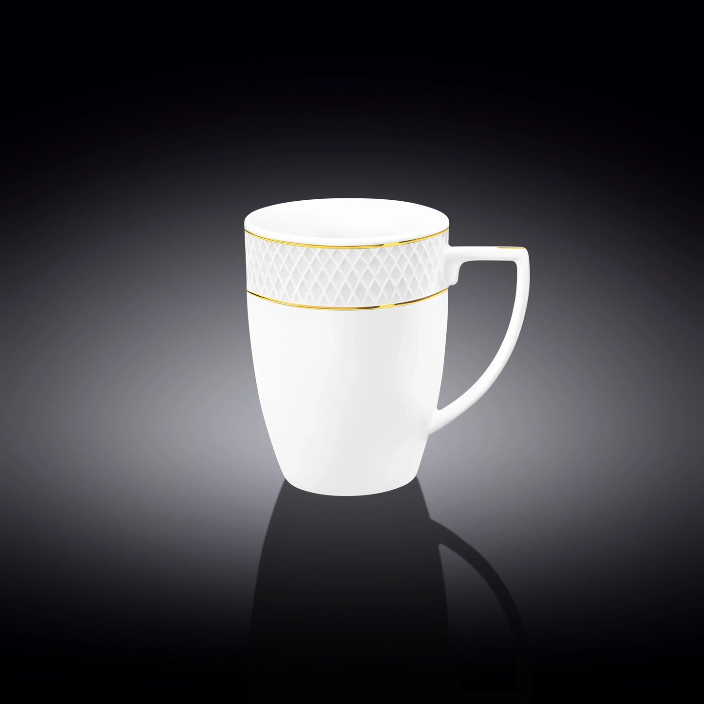 Wilmax England Mok 450 ml Wit Gouden Rand Porselein 2-delige set