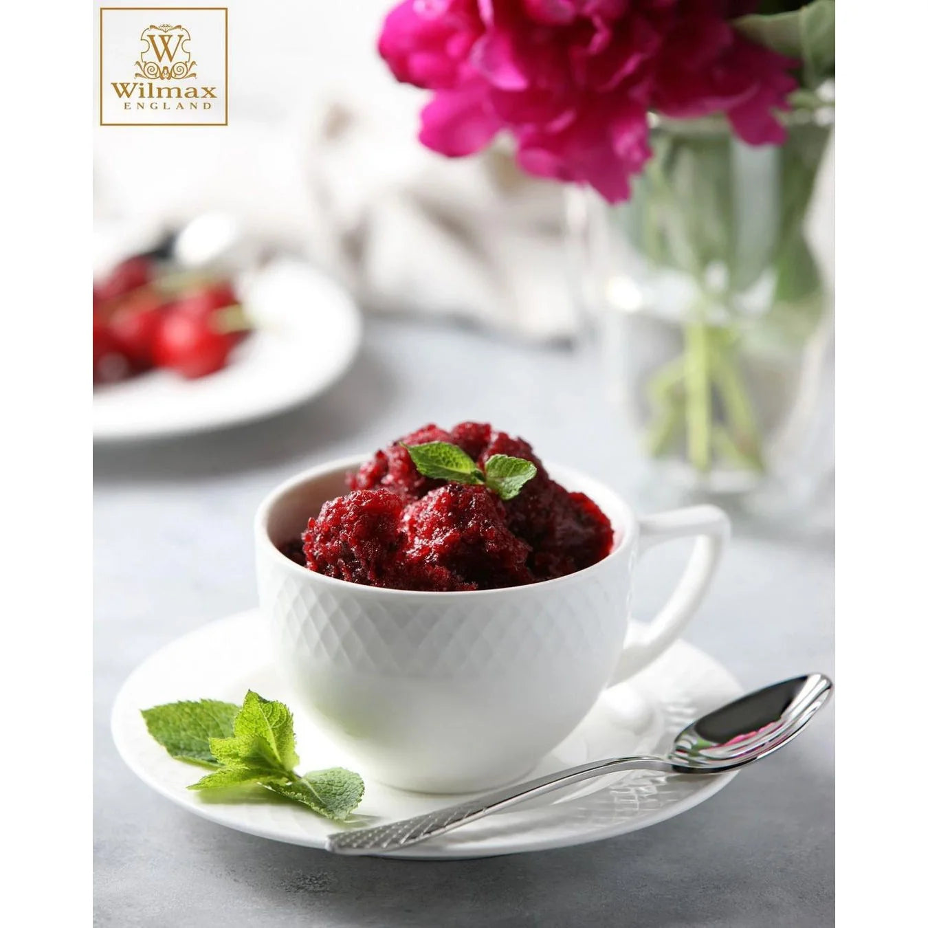 Wilmax Porzellan Teetasse und Untertasse, 240 ml, WL-880105/AB