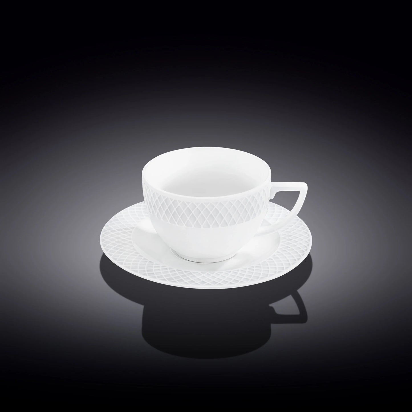 Wilmax Cup and Saucer White Porcelain 240ml, set of 6 WL-880105/6C