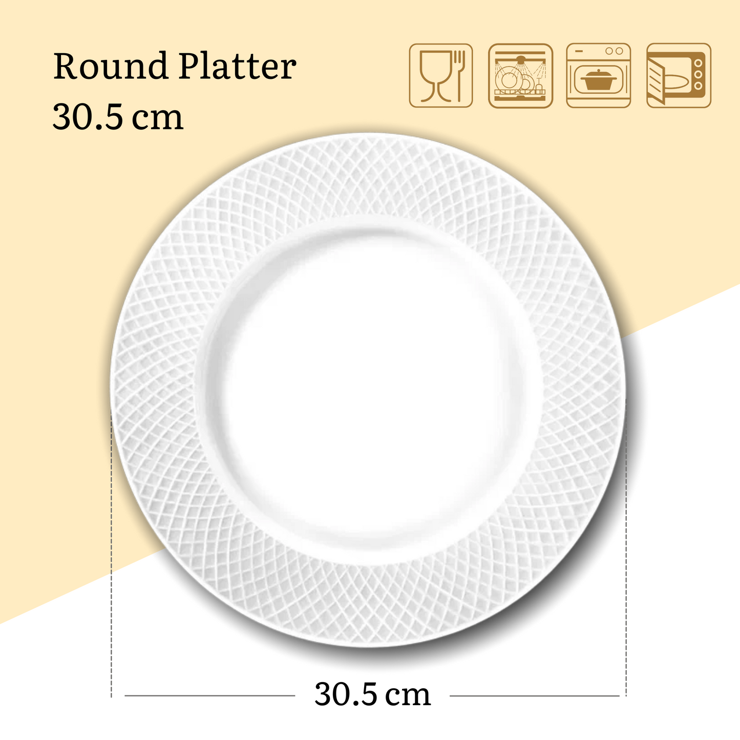 Wilmax England Runder Servierteller, 30,5 cm, Porzellan, WL-880118/1C