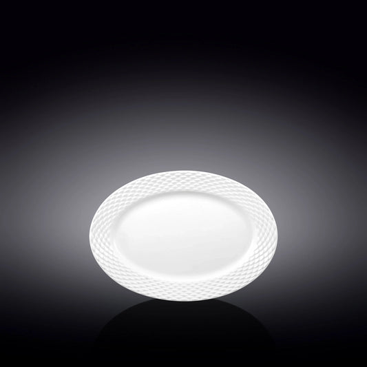 Wilmax Oval Serving Plate White Porcelain Diamond