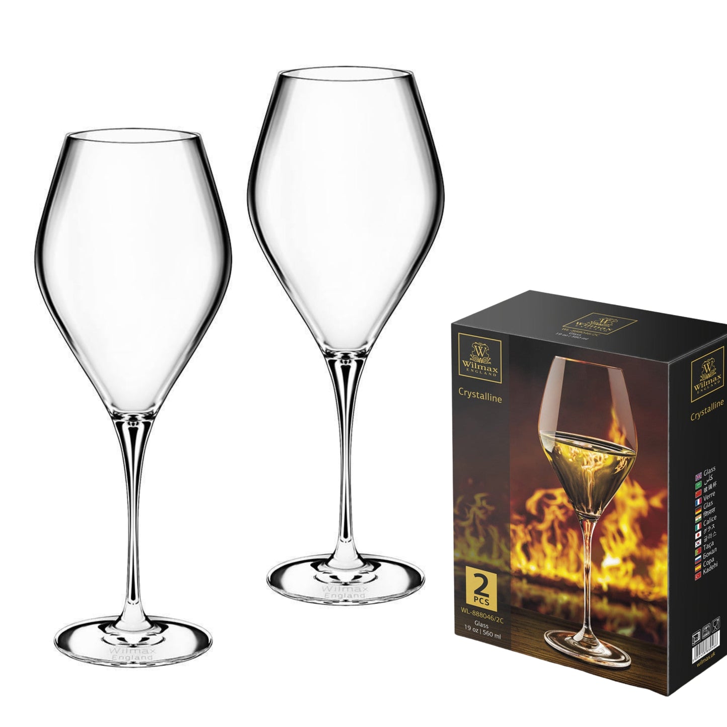 Wilmax Kristallglas Weinglas 2er-Set 560 ml konisch WL-888046/2C