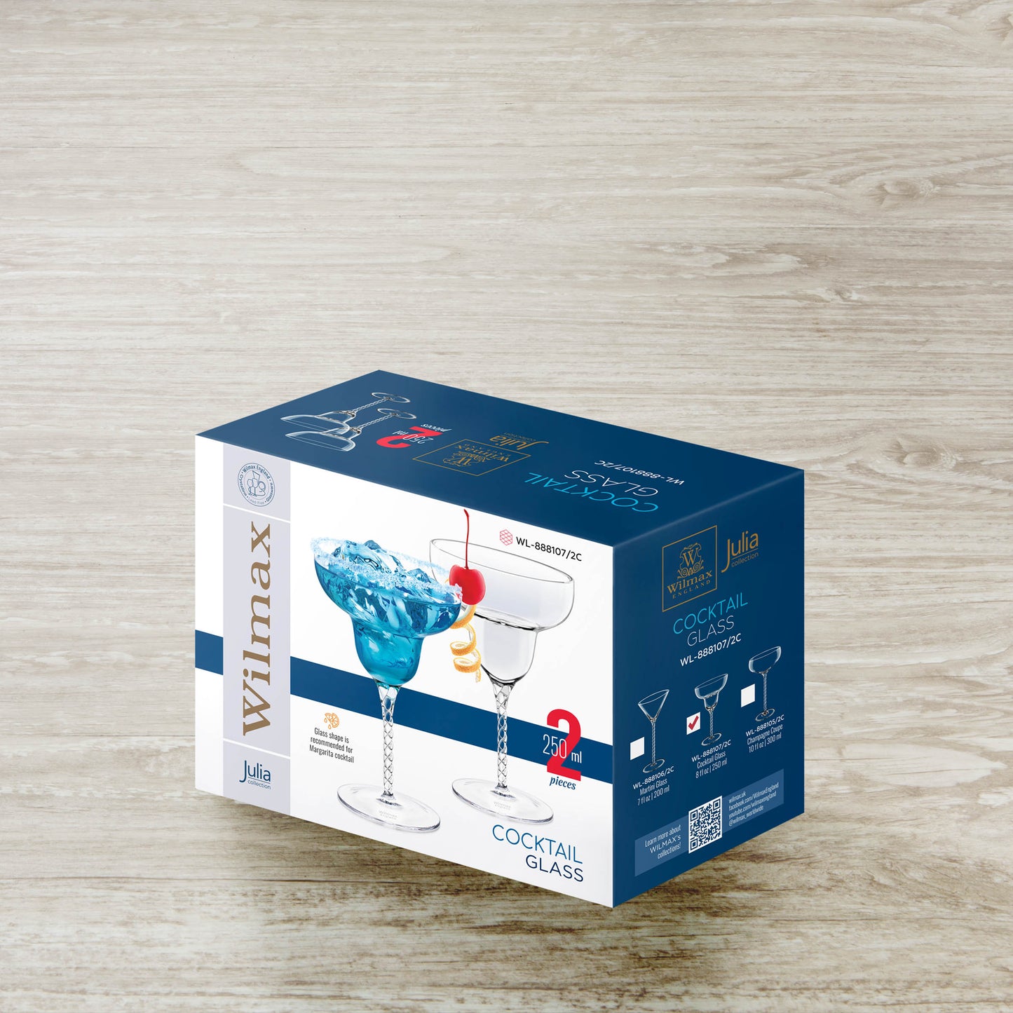 Wilmax Margarita Gläser 2er-Set 250 ml Kristallglas WL-888107/2C