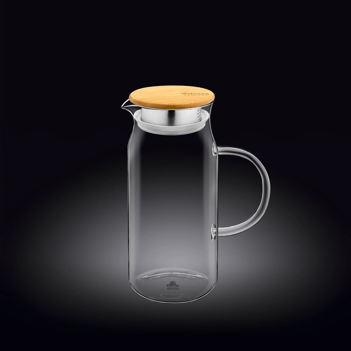 Wilmax Karaf 1000 ml Thermoglas met Bamboe Deksel Transparant