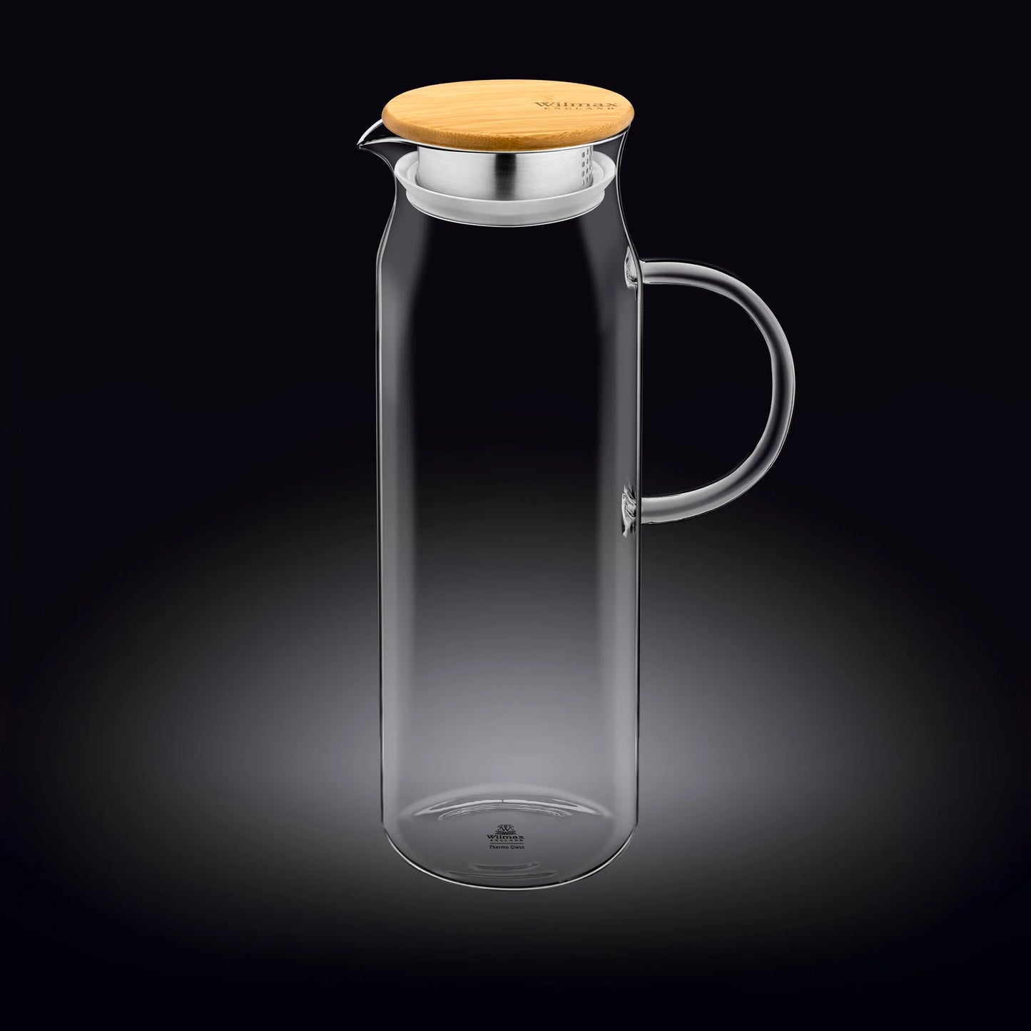 Wilmax England Thermoskan 1500ml met bamboedeksel Transparant
