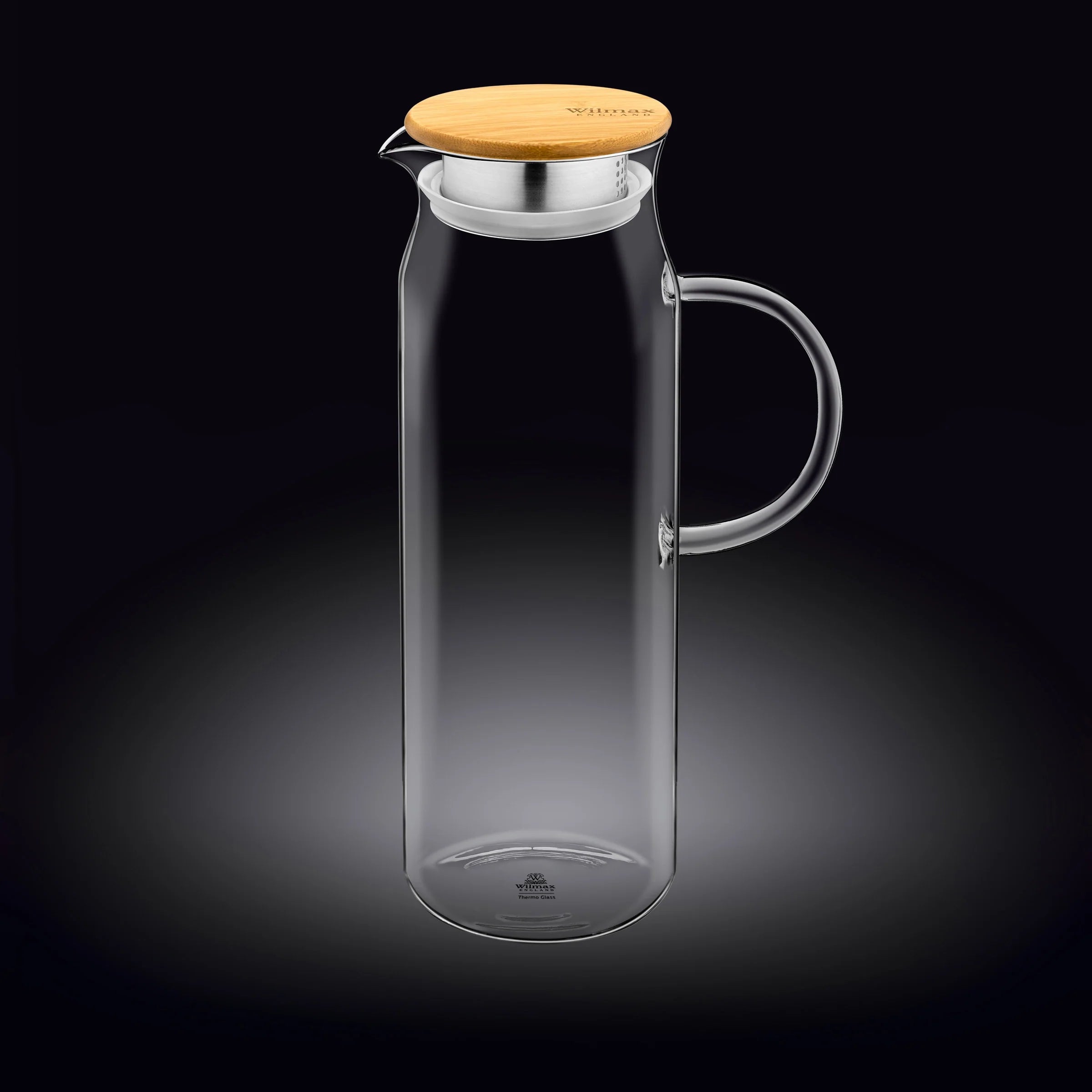 Wilmax England Thermoskan 1500ml met bamboedeksel Transparant