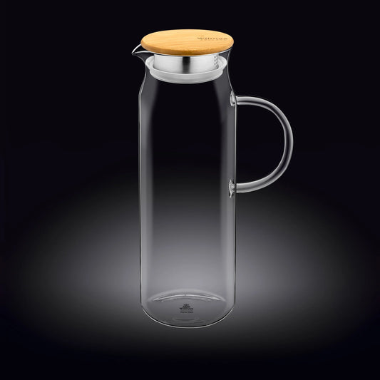 Wilmax England Thermoskan 1500ml met bamboedeksel Transparant